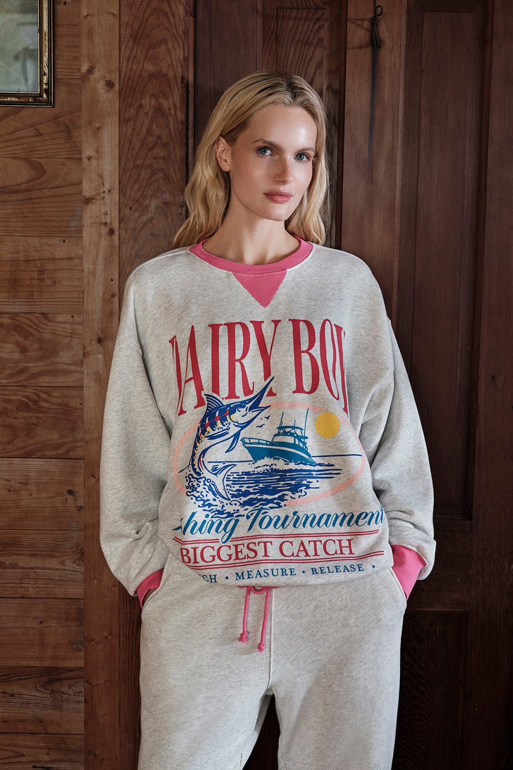 Biggest Catch Crewneck - Heather Grey