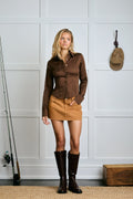 Tailored Pearl Snap Top - Tuscan