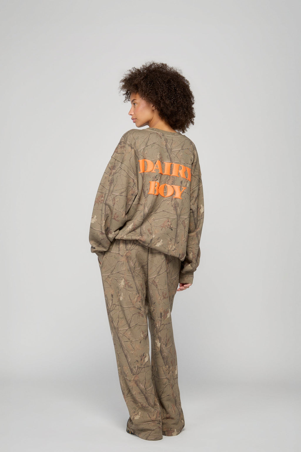 Oversized Crewneck - Evergreen Camo/Orange