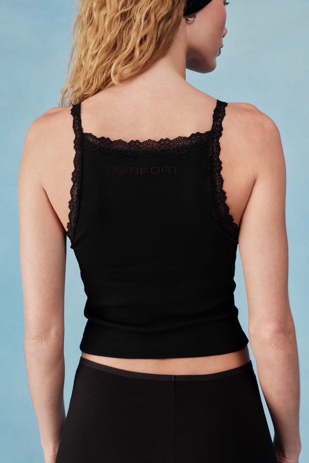 Mia Lace Tank - True Black