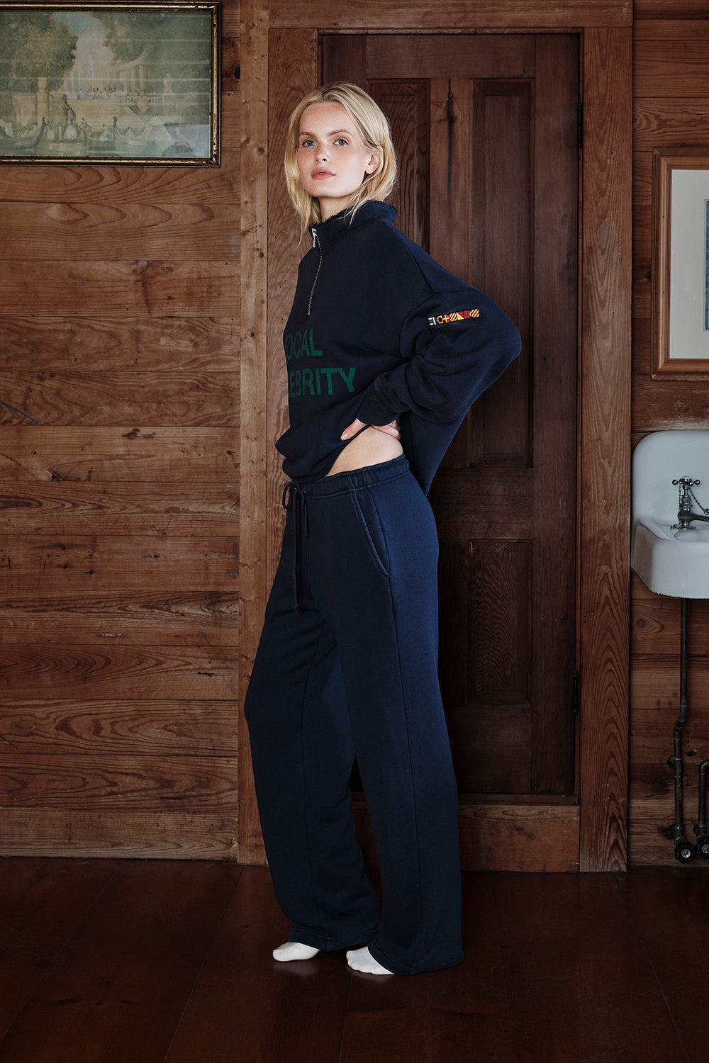 Oversized Quarter Zip - Classic Navy