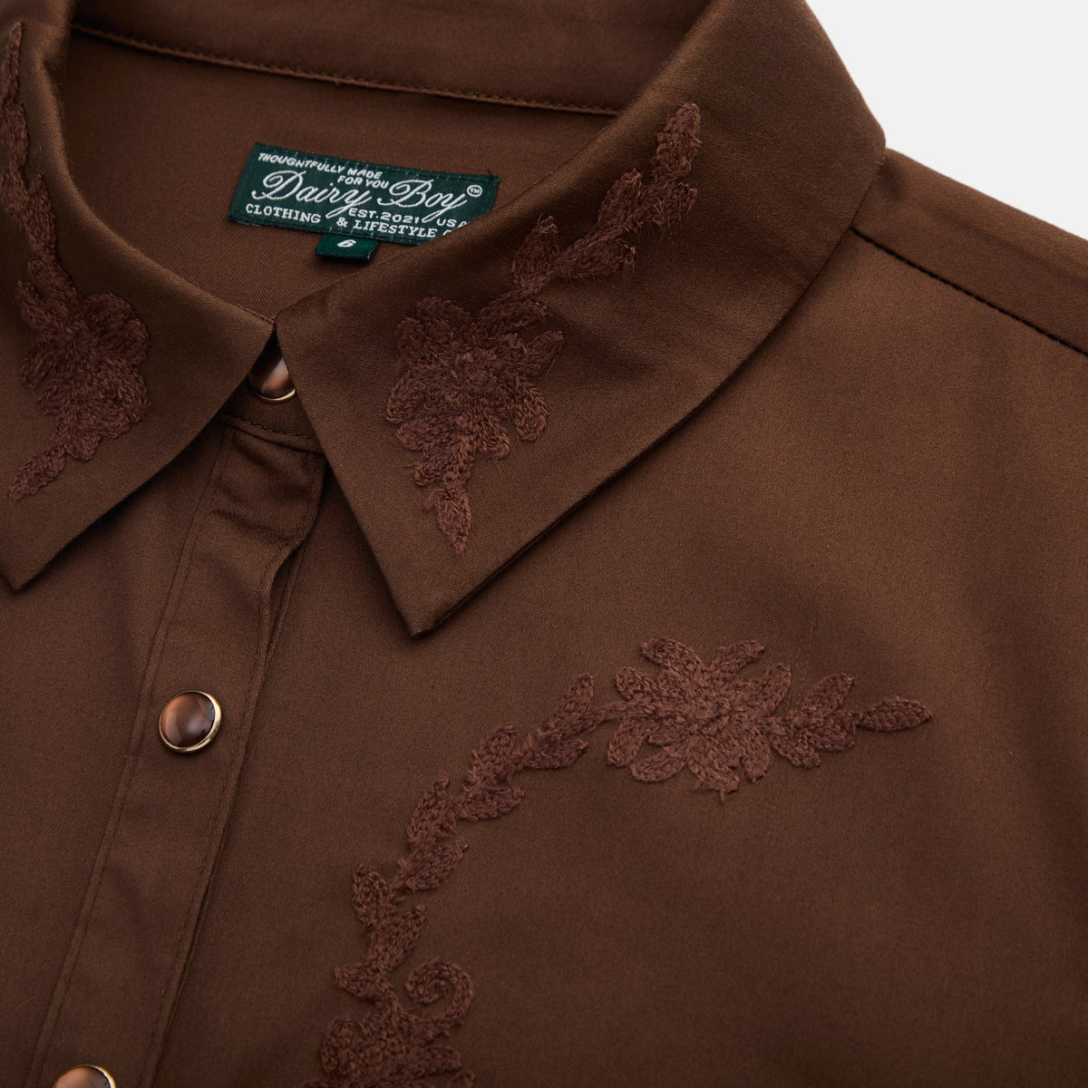 Tailored Pearl Snap Top - Tuscan