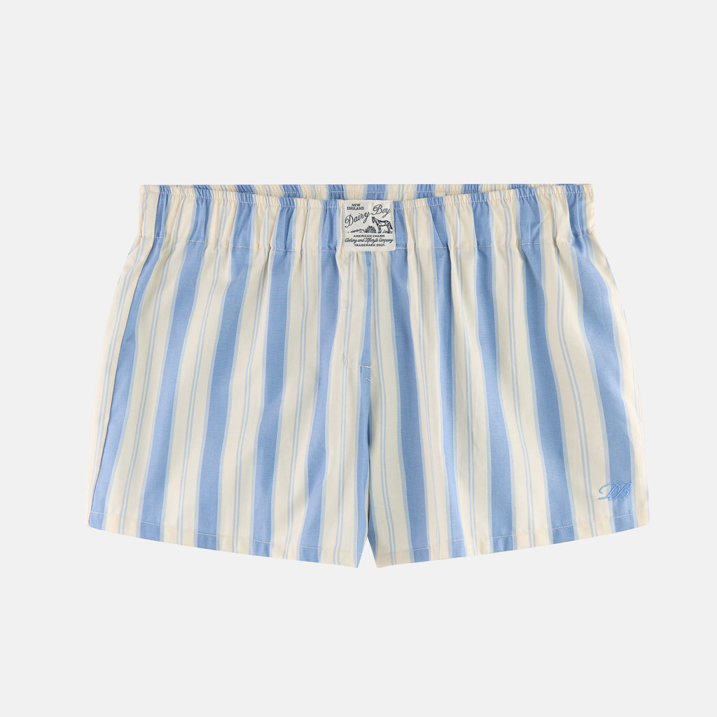 Garden Bed Boxer Shorts - Blue Pinstripe