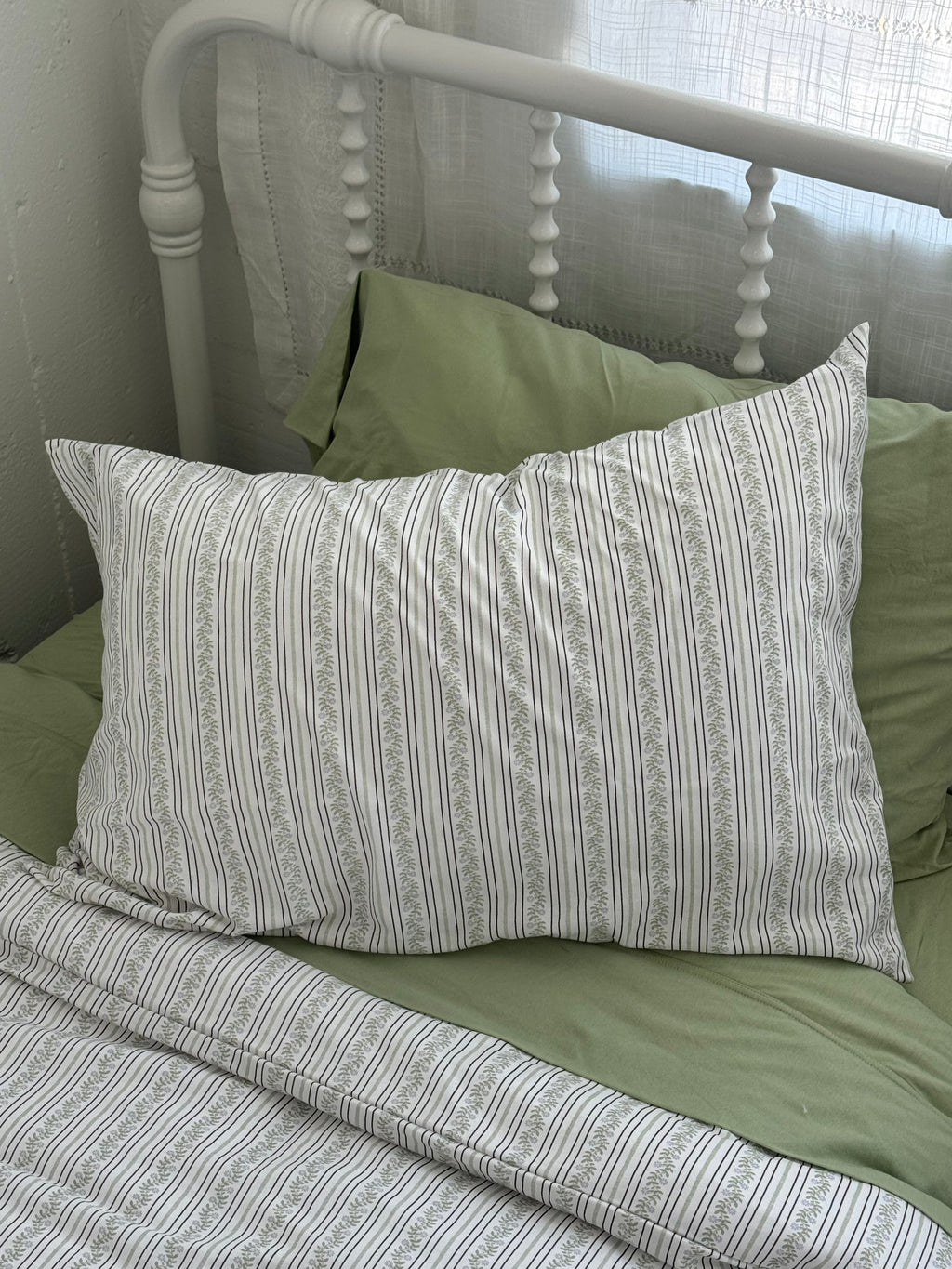 Jersey Sham Set - Greenhouse Stripe