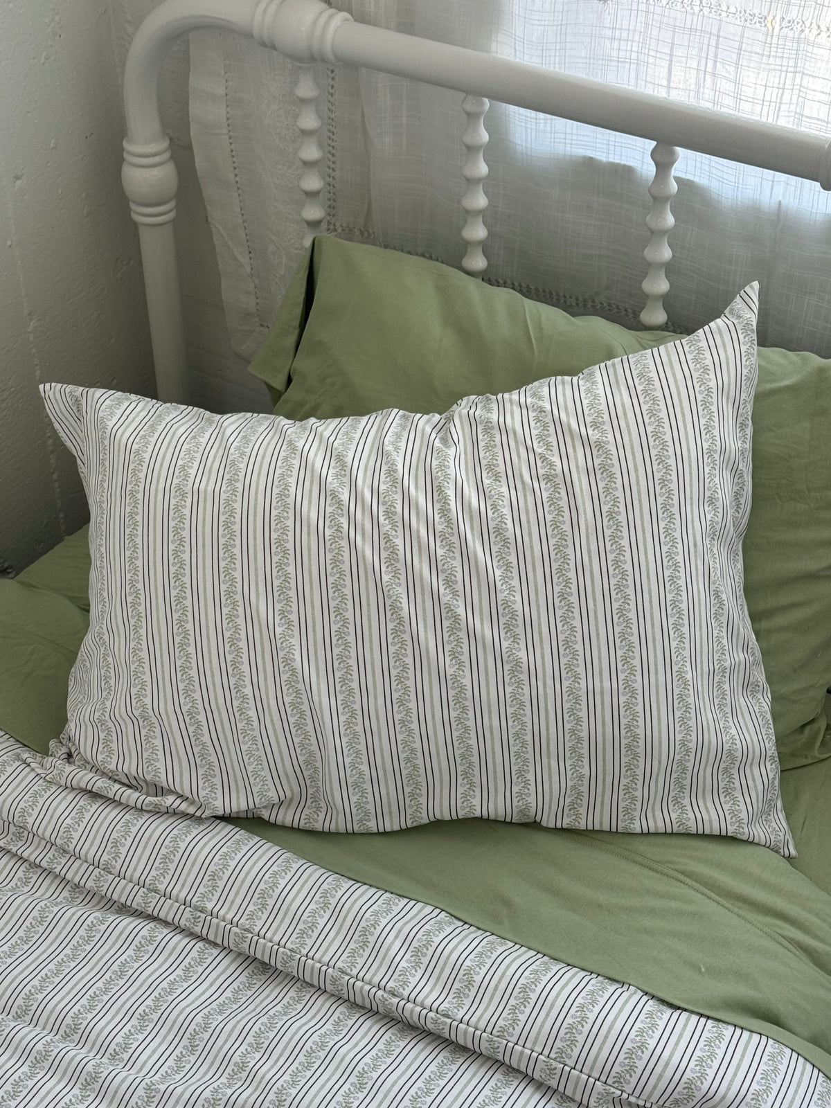 Jersey Sham Set - Greenhouse Stripe