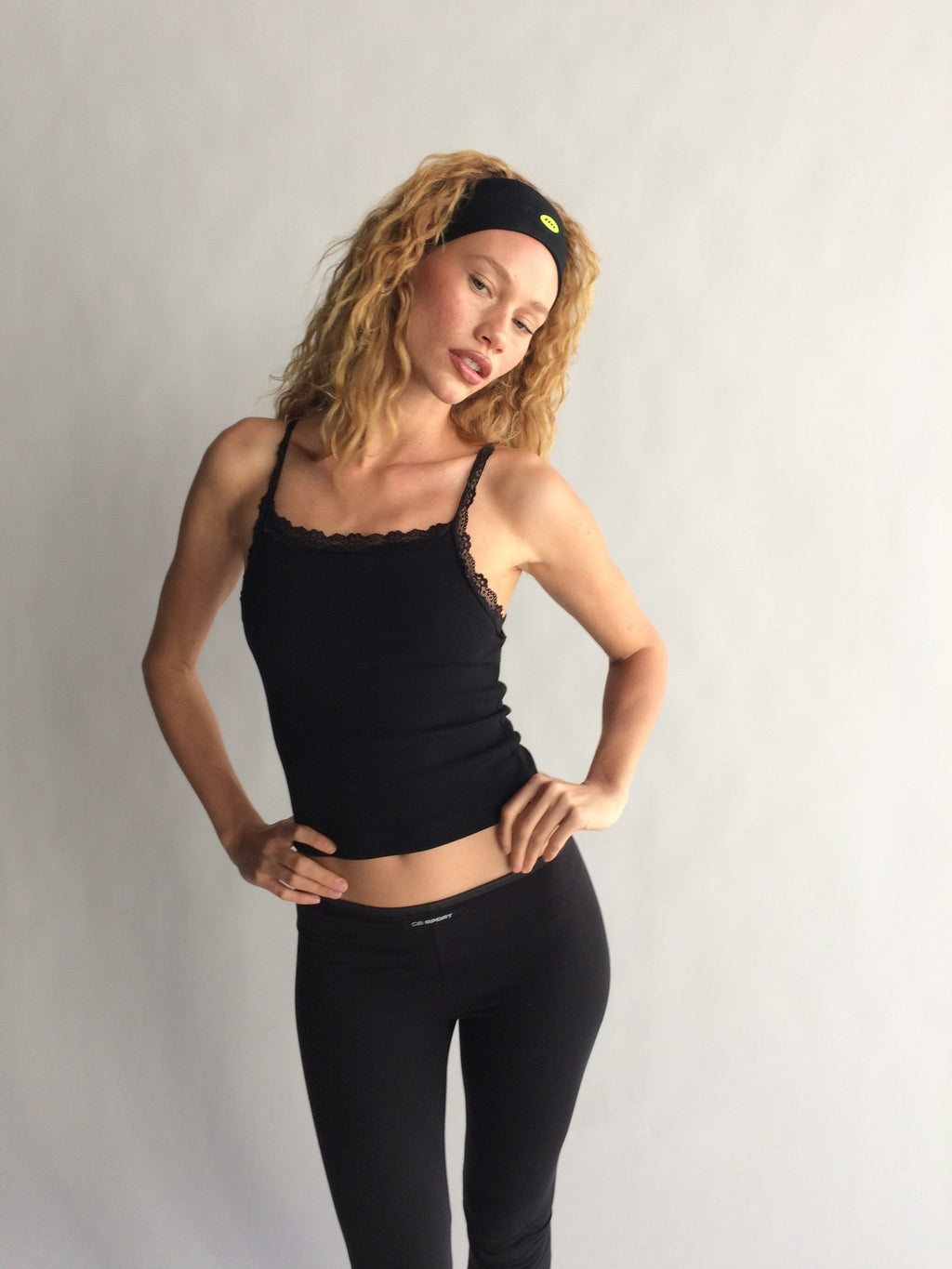 Mia Lace Tank - True Black