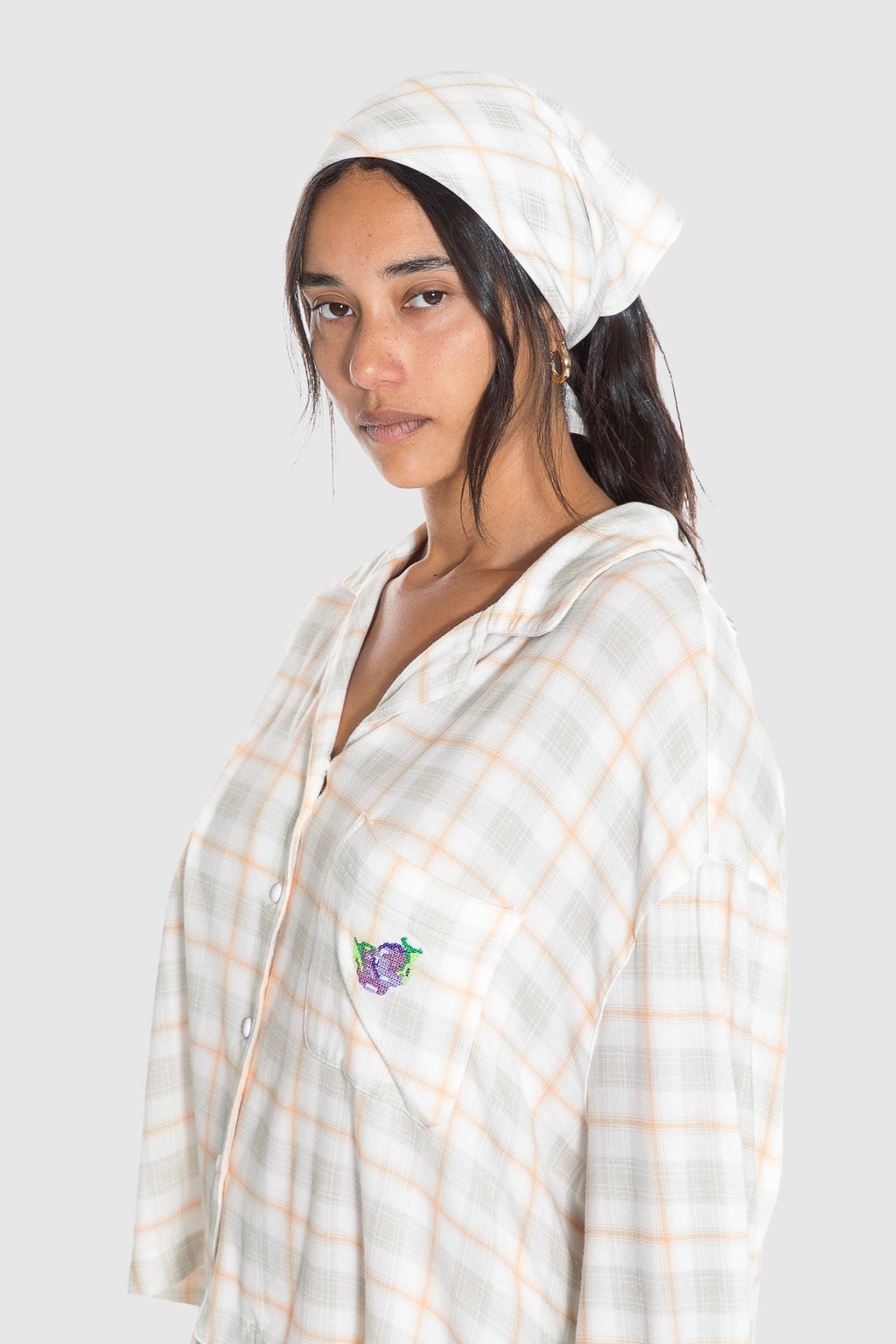 Garden Bed Headscarf - Sailor Plaid